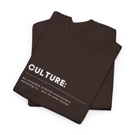 Minimalistische "CULTURE" Quote T-shirt – Ironische Unisex Tee