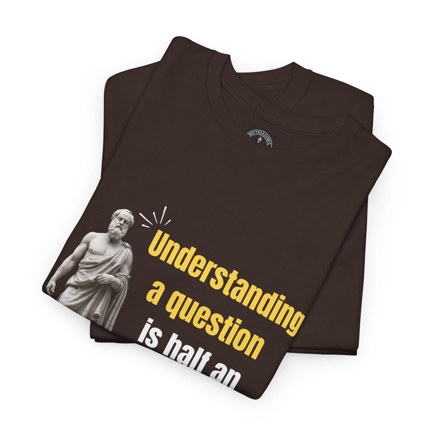Socrates Quote T-shirt – “Understanding a Question” – Philosophical minimalist design