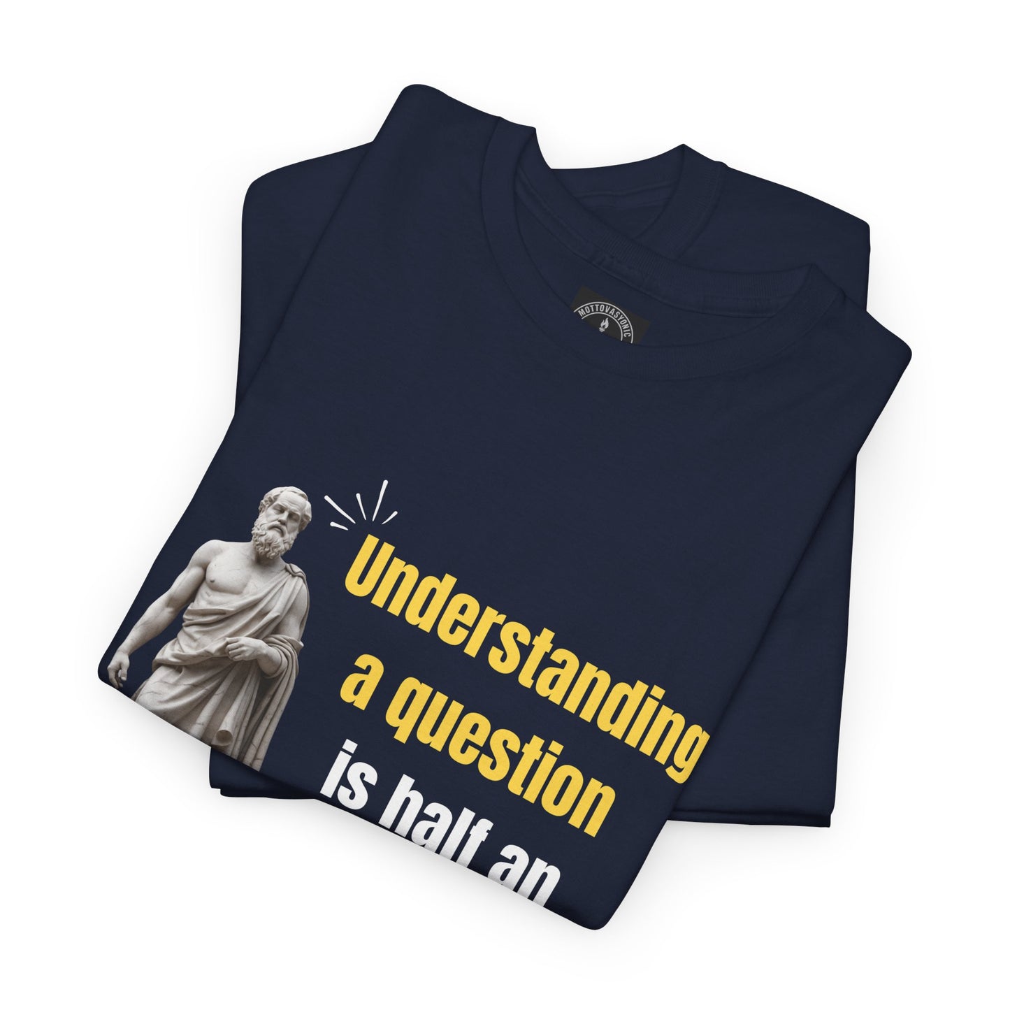 Socrates Quote T-shirt – “Understanding a Question” – Philosophical minimalist design