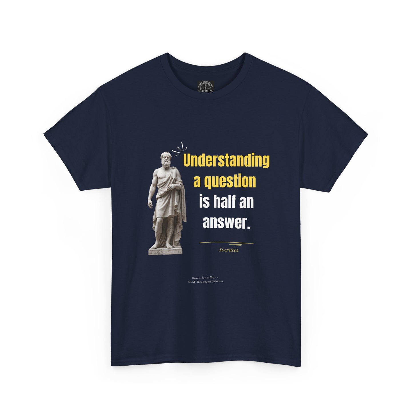 Socrates Quote T-shirt – “Understanding a Question” – Philosophical minimalist design