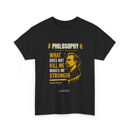 Nietzsche T-shirt – “Wat mij niet doodt” – Krachtig ontwerp met filosofische inspiratie