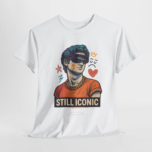 Still Iconic – Michelangelo's David in Modern Pop-Art T-shirt
