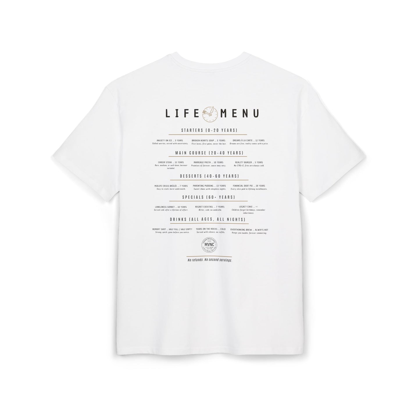 life menu tshirt design