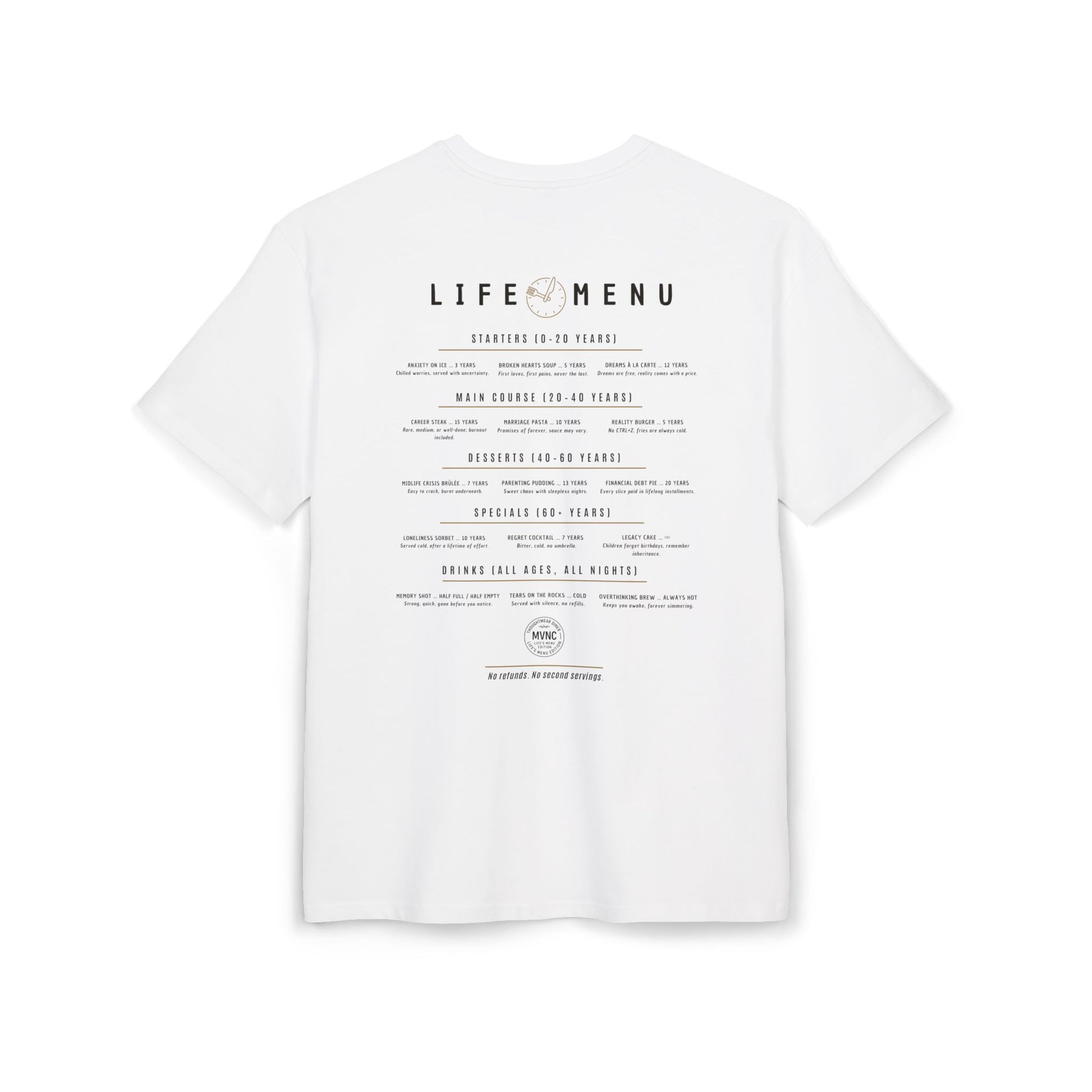 life menu tshirt design